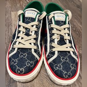 Gucci Tennis 1977 Denim Blue Low Top Sneakers